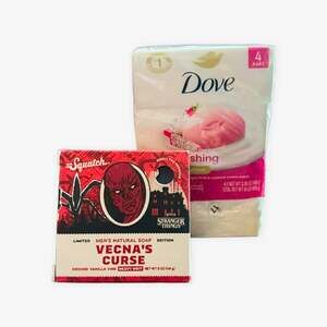Dr. Squatch Stranger Things Vecna's Curse Soap & Dove Beauty Bar 4-Pack - Bundle